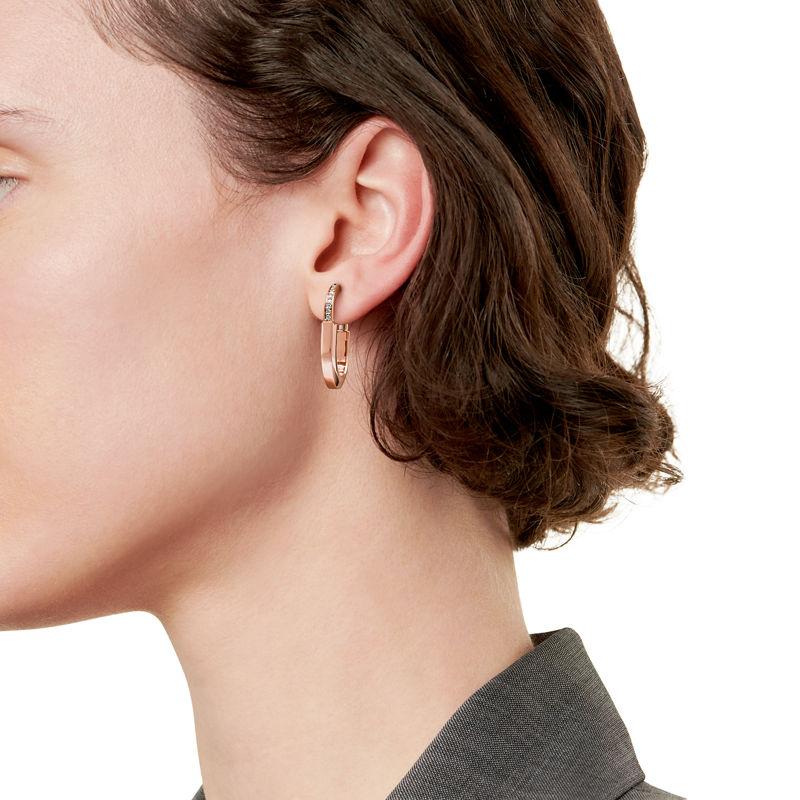 Tiffany & Co. Tiffany Lock Pendientes En Oro Rosa Con Diamantes Tamaño Mediano