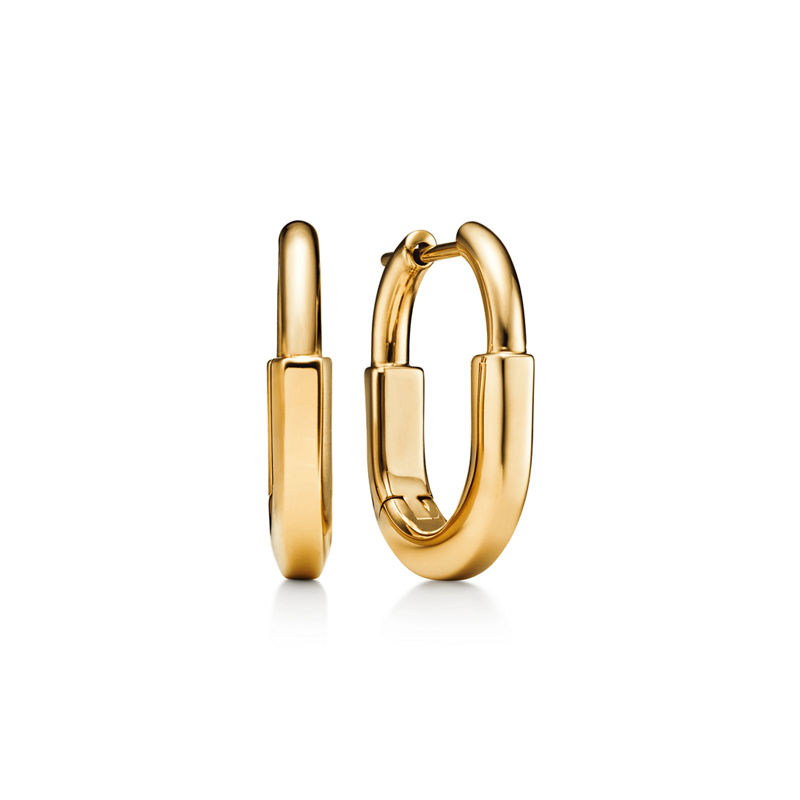 Tiffany & Co. Tiffany Lock Pendientes pequeños de oro amarillo