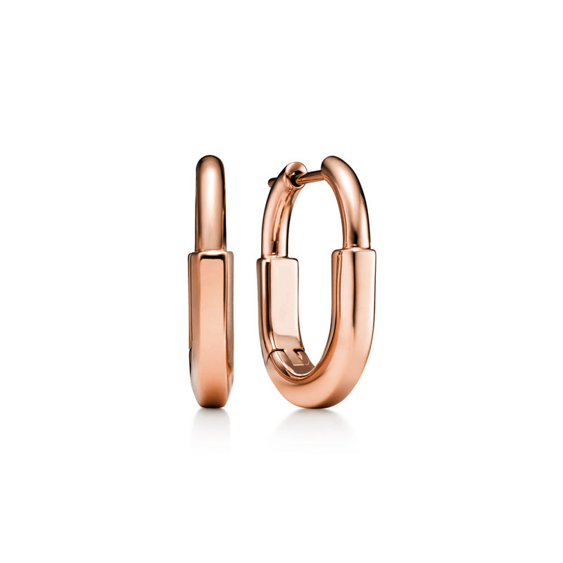 Tiffany & Co. Tiffany Lock Pendientes pequeños de oro rosa