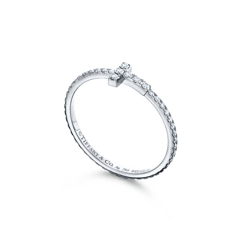 Tiffany & Co. Tiffany T Alianza Wire De Diamantes De Oro Blanco