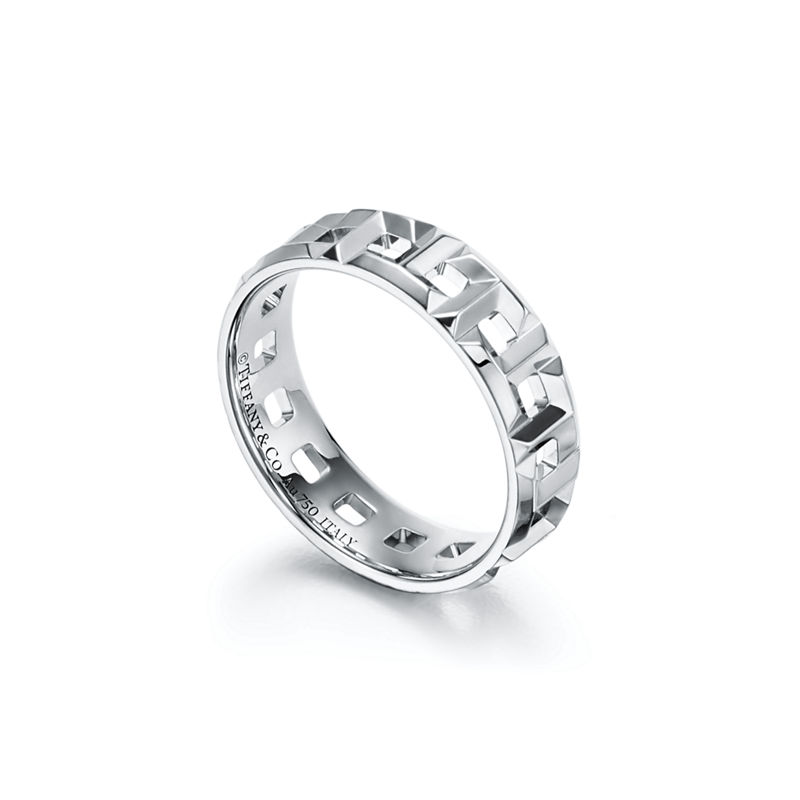 Tiffany & Co. Tiffany T Anillo Ancho True De Oro Blanco