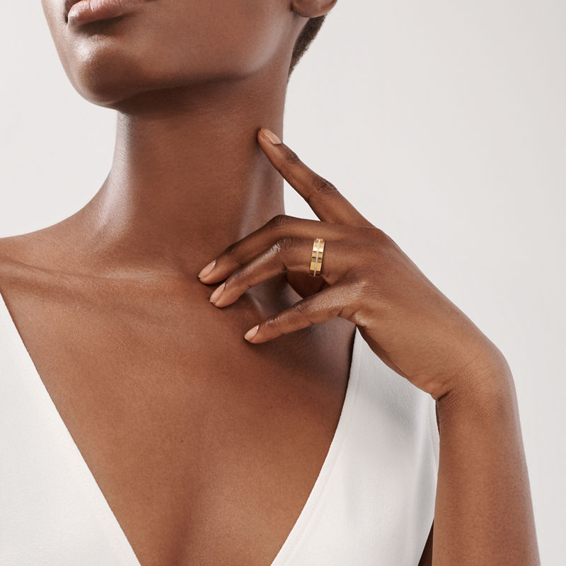 Tiffany & Co. Tiffany T Anillo De Diamantes Ancho De Oro Amarillo