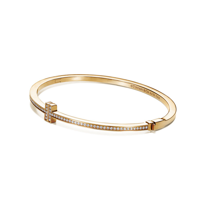 Tiffany & Co. Tiffany T Brazalete Wire Articulado De Diamantes De Oro Amarillo