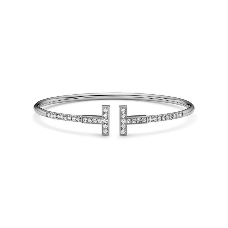 Tiffany & Co. Tiffany T Brazalete Wire con diamantes en pavé de oro blanco