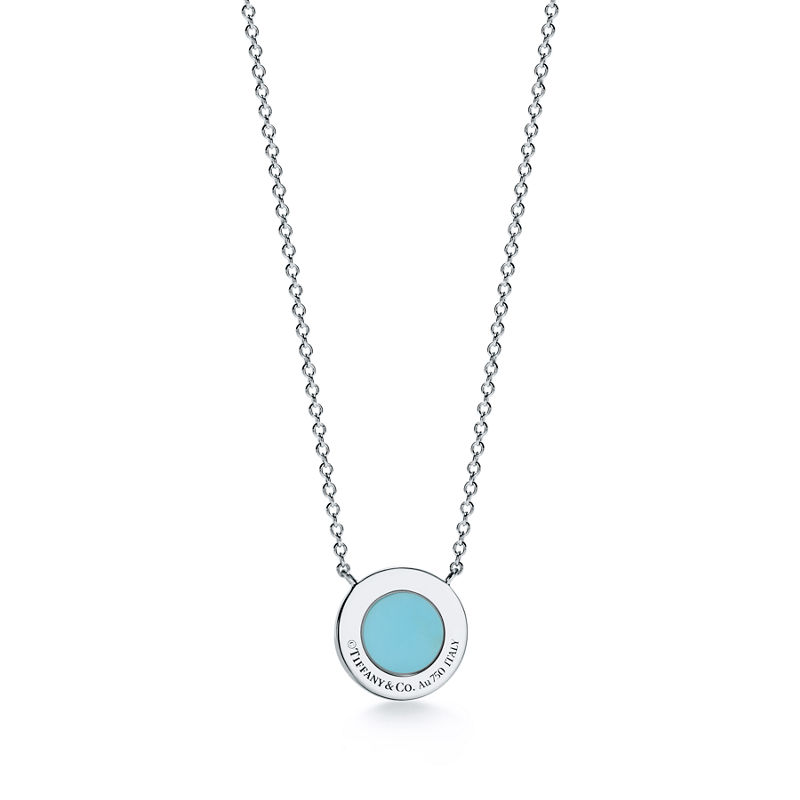 Tiffany & Co. Tiffany T Colgante Circular De Diamantes Y Turquesa De Oro Blanco