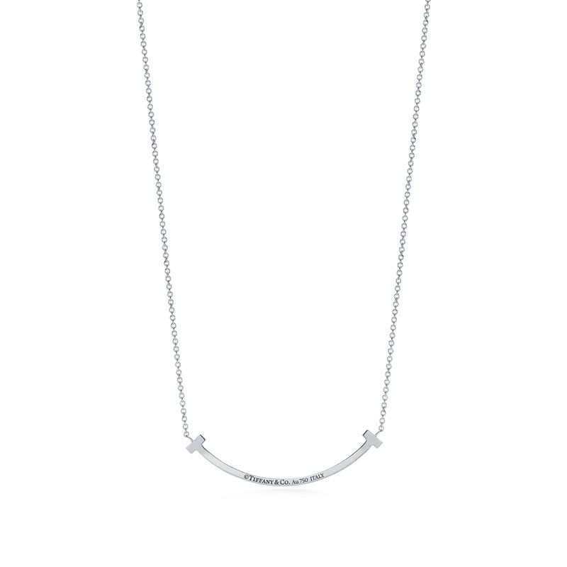 Tiffany & Co. Tiffany T Colgante Smile De Oro Blanco Con Diamantes Tamaño Pequeño