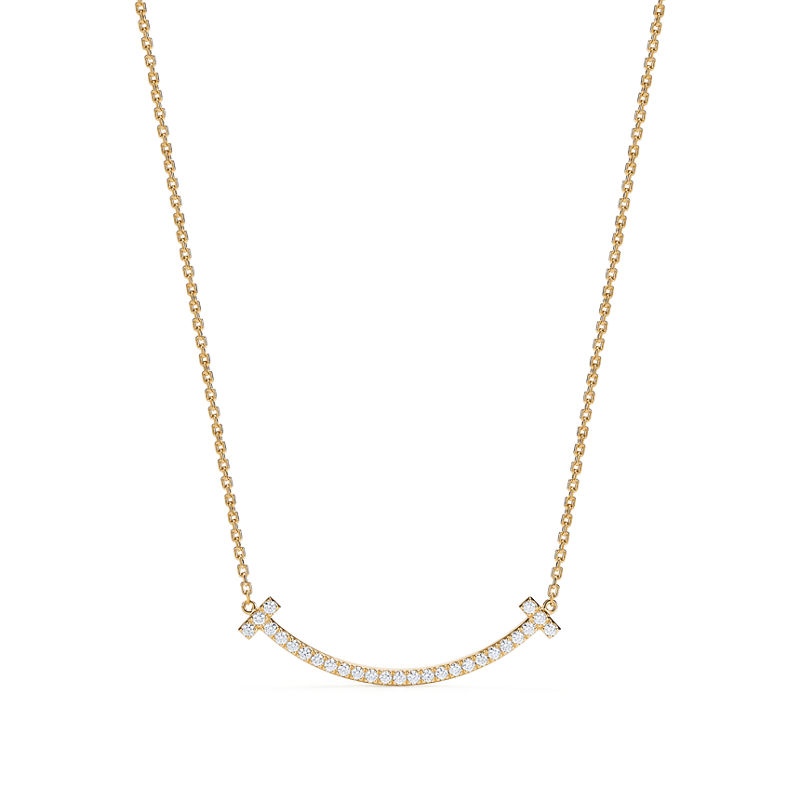 Tiffany & Co. Tiffany T Colgante Smile mediano de oro con diamantes