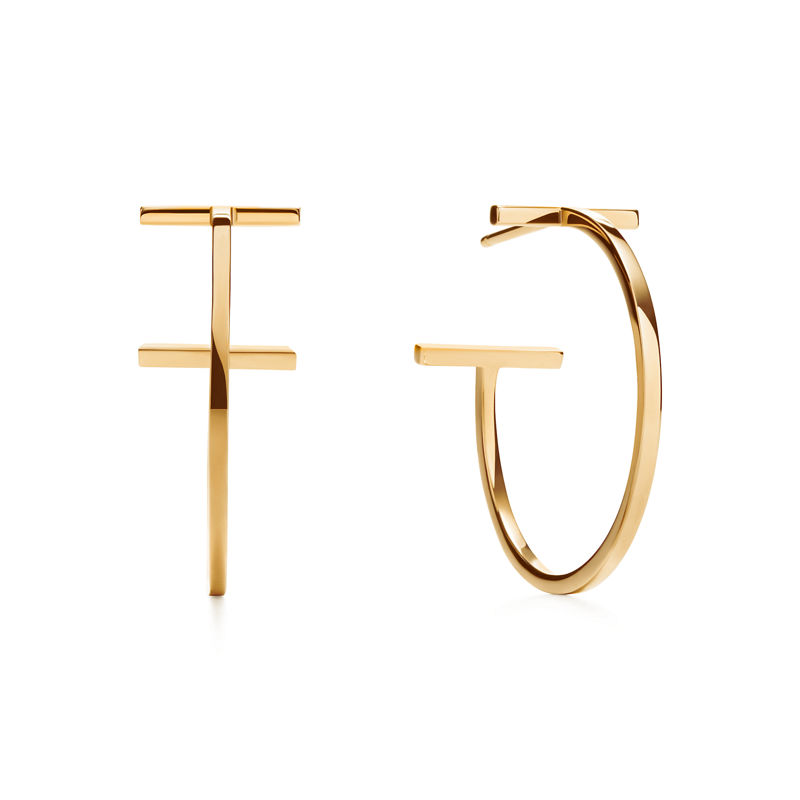 Tiffany & Co. Tiffany T Pendientes de aro de oro amarillo