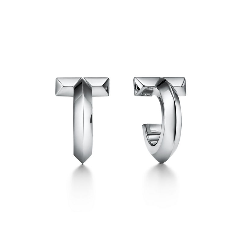 Tiffany & Co. Tiffany T Pendientes de aro T1 de oro blanco