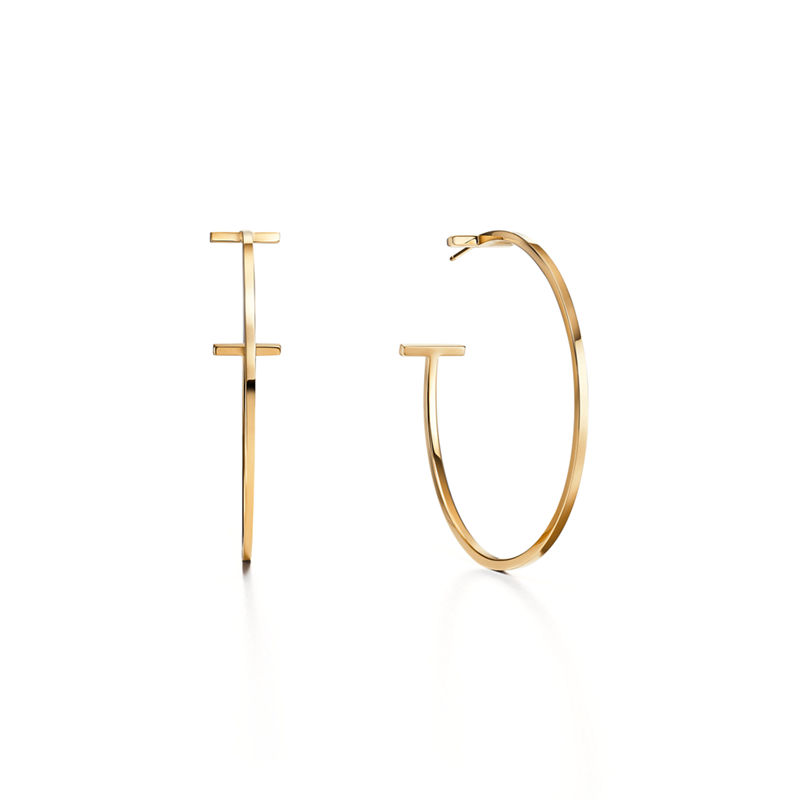 Tiffany & Co. Tiffany T Pendientes de aro Wire de oro amarillo