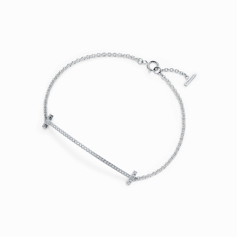 Tiffany & Co. Tiffany T Pulsera Smile de oro blanco con diamantes