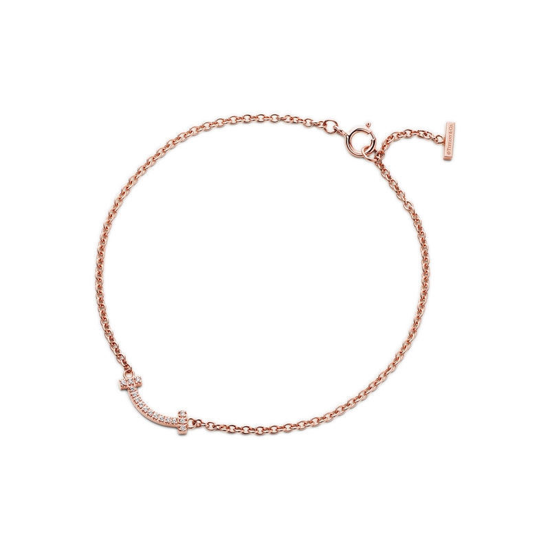 Tiffany & Co. Tiffany T Pulsera Smile de oro rosa con diamantes