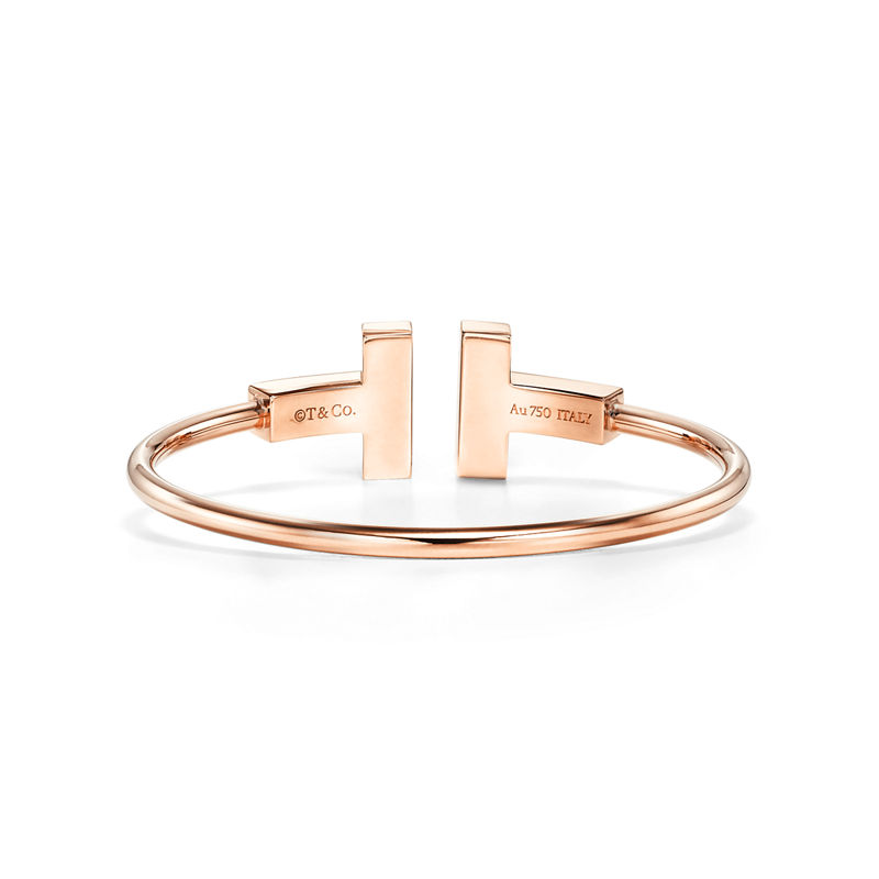 Tiffany & Co. Tiffany T Pulsera Wire Ancha De Oro Rosa