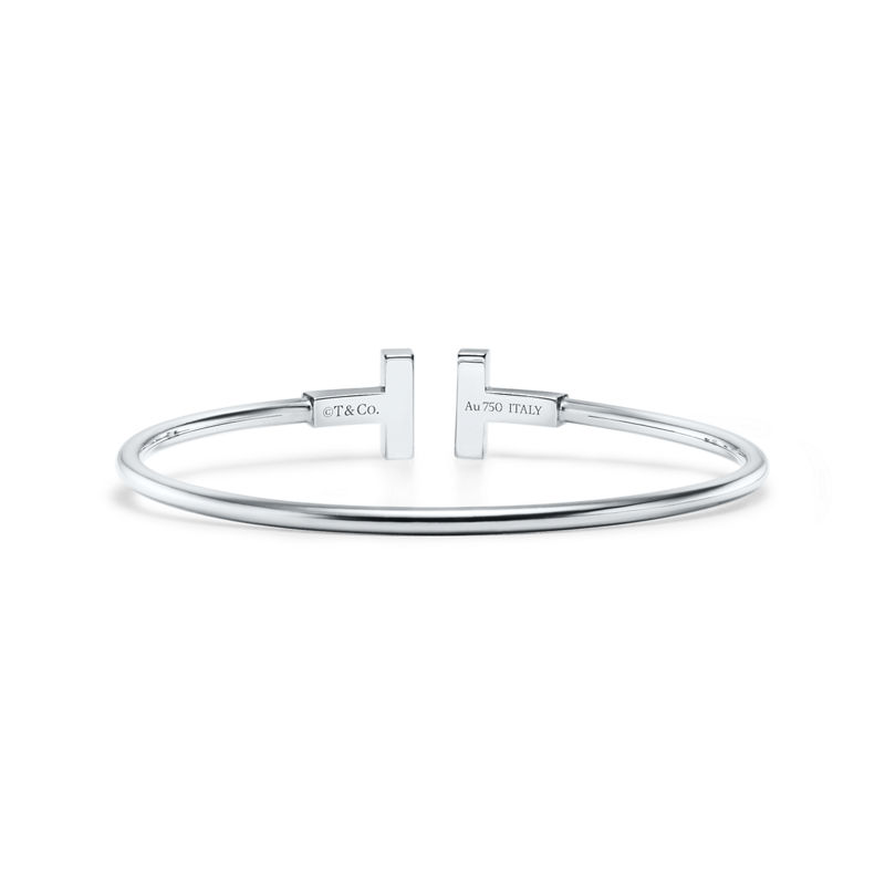 Tiffany & Co. Tiffany T Pulsera Wire De Turquesa De Oro Blanco