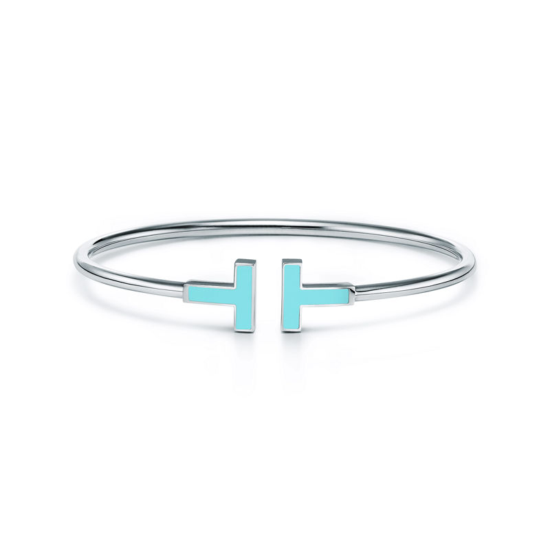 Tiffany & Co. Tiffany T Pulsera Wire de turquesa de oro blanco