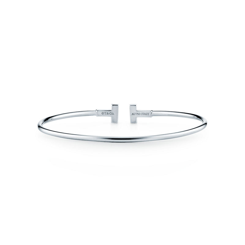 Tiffany & Co. Tiffany T Pulsera Wire Estrecha De Oro Blanco