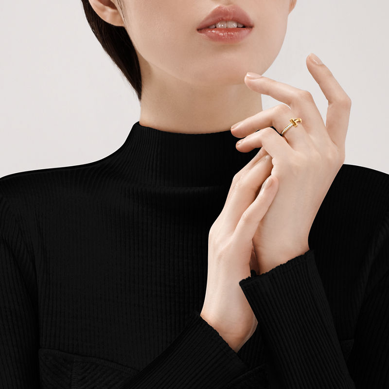 Tiffany & Co. Tiffany T T1 Anillo De Oro Amarillo Con Diamantes