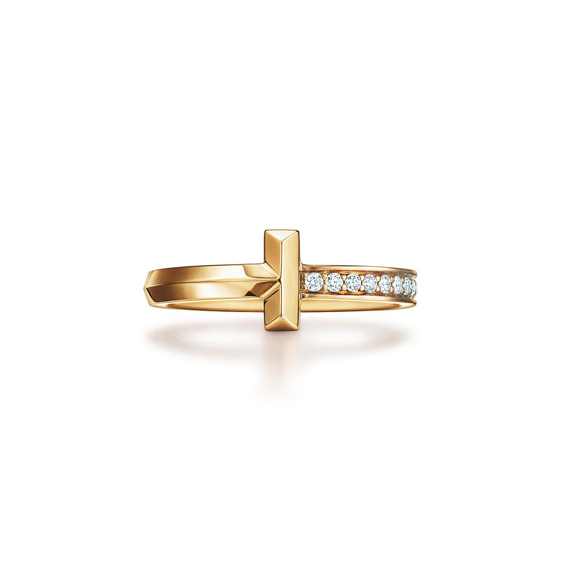 Tiffany & Co. Tiffany T T1 Anillo de oro amarillo con diamantes