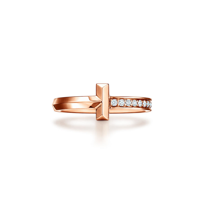 Tiffany & Co. Tiffany T T1 Anillo de oro rosa con diamantes