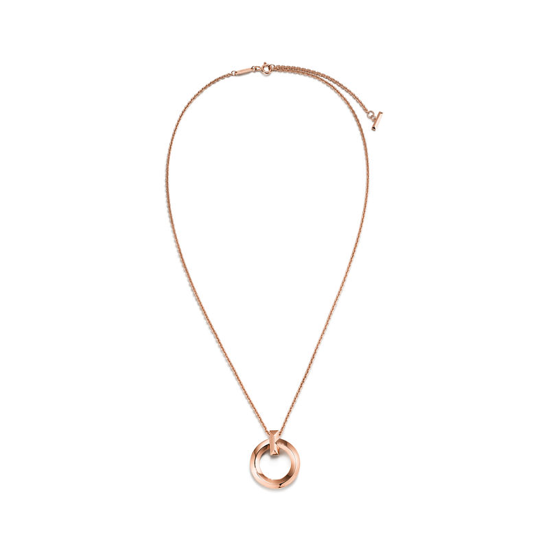 Tiffany & Co. Tiffany T T1 Colgante Circular De Oro Rosa Tamaño Pequeño