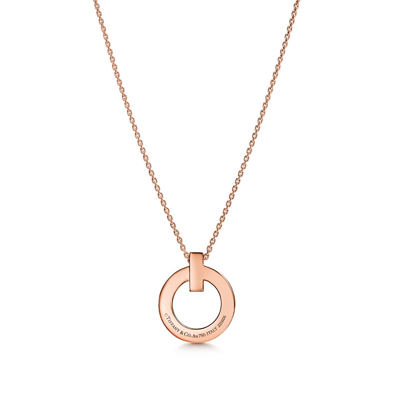 Tiffany & Co. Tiffany T T1 Colgante Circular De Oro Rosa Tamaño Pequeño