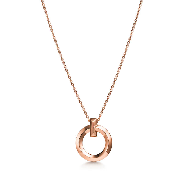 Tiffany & Co. Tiffany T T1 Colgante circular de oro rosa tamaño pequeño