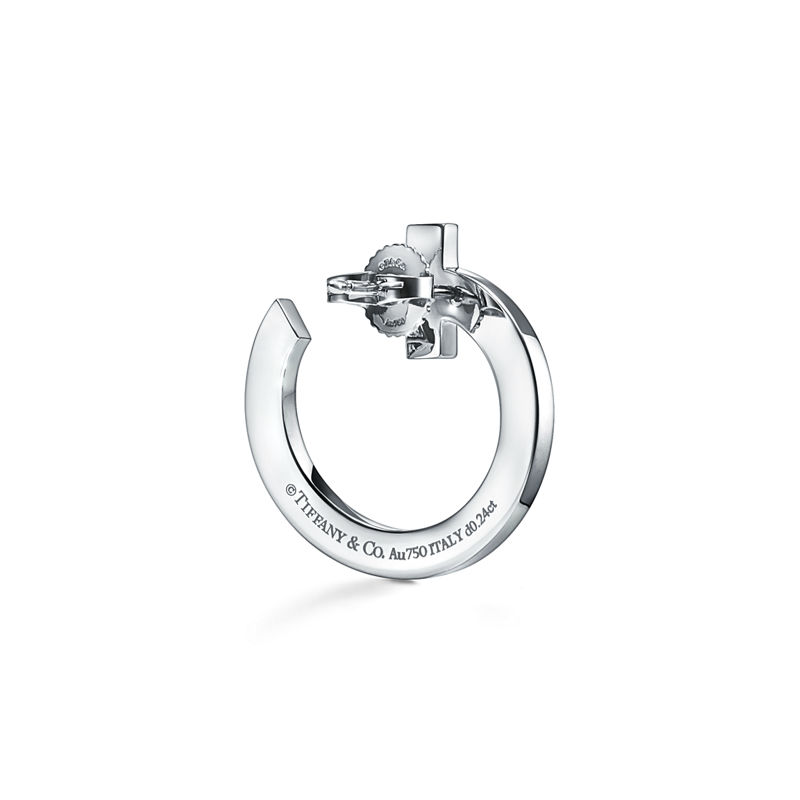 Tiffany & Co. Tiffany T T1 Pendientes De Aro Abiertos De Oro Blanco Con Diamantes