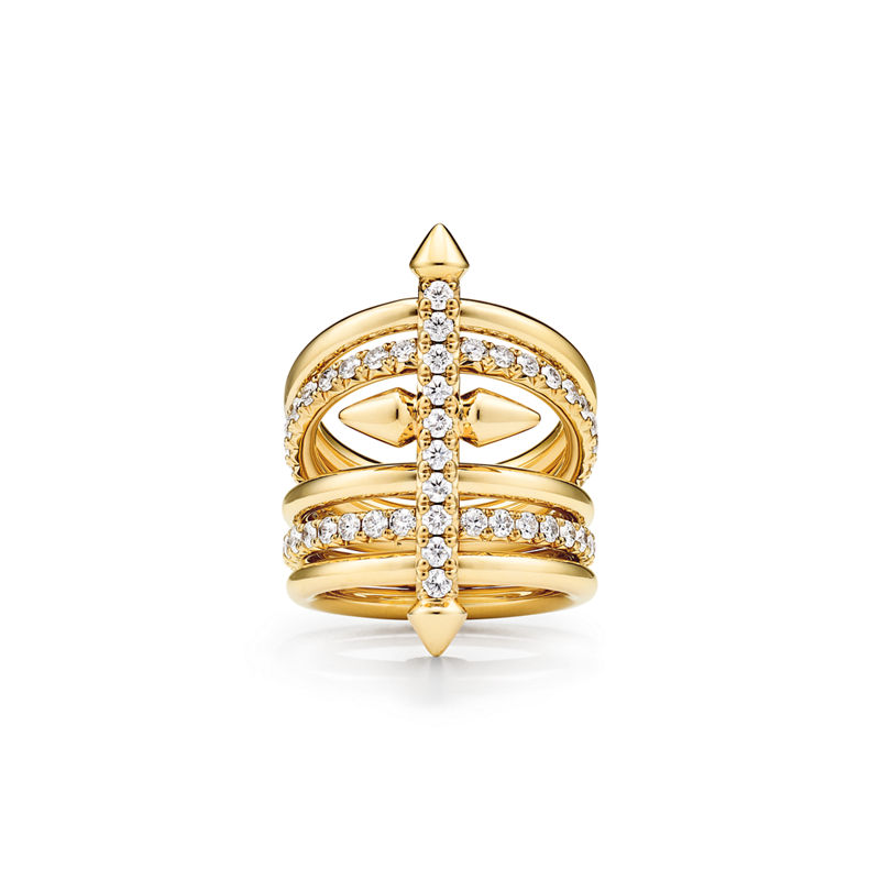 Tiffany & Co. Tiffany Titan by Pharrell Williams Anillo de cinco vueltas de oro con diamantes