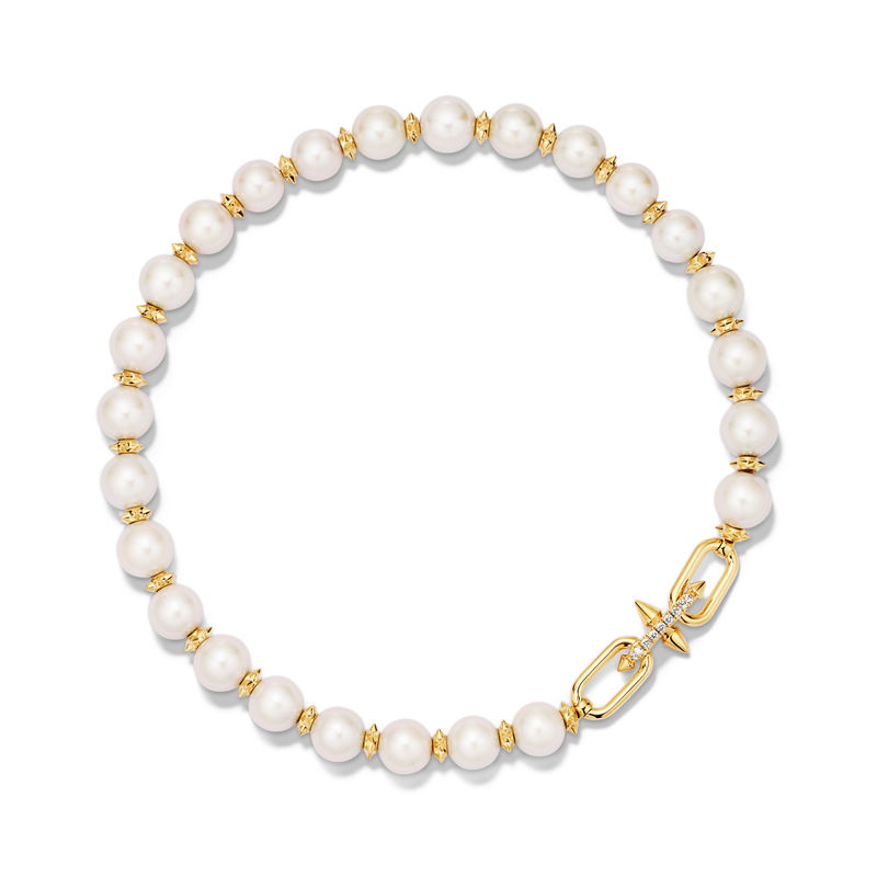 Tiffany & Co. Tiffany Titan By Pharrell Williams Collar De Perlas De Oro Amarillo Con Diamantes