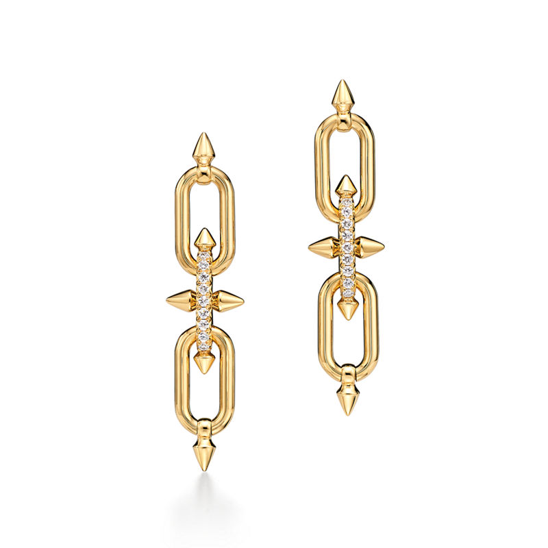 Tiffany & Co. Tiffany Titan by Pharrell Williams Pendientes de oro amarillo con diamantes