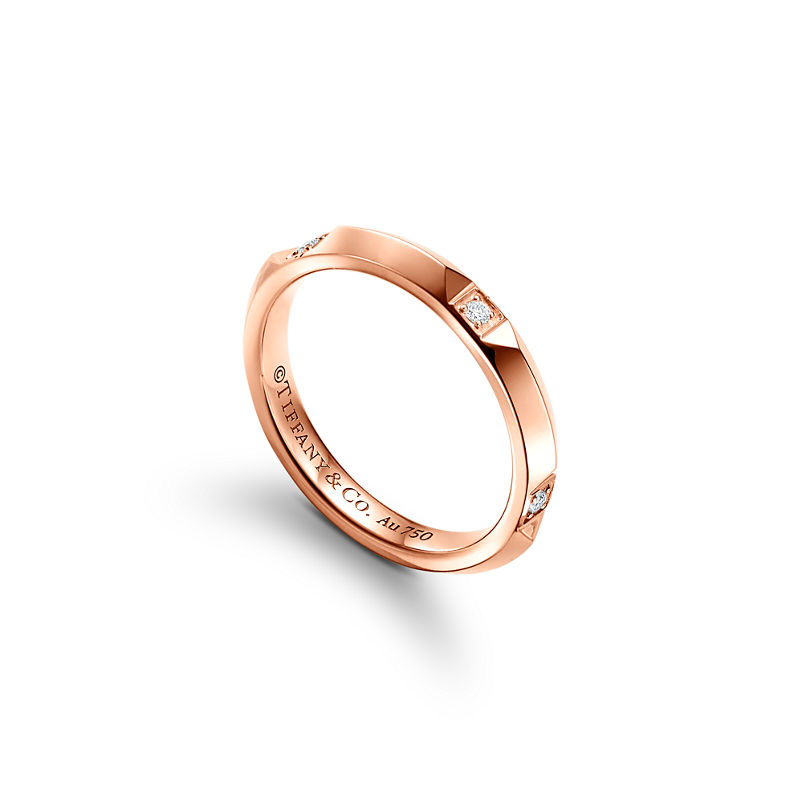 Tiffany & Co. Tiffany True™ Alianza En Oro Rosa De 18 Quilates Con Diamantes 2 5 Mm De Ancho