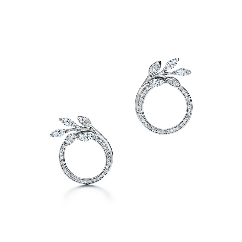 Tiffany & Co. Tiffany Victoria® Pendientes circulares de vid de diamantes en platino