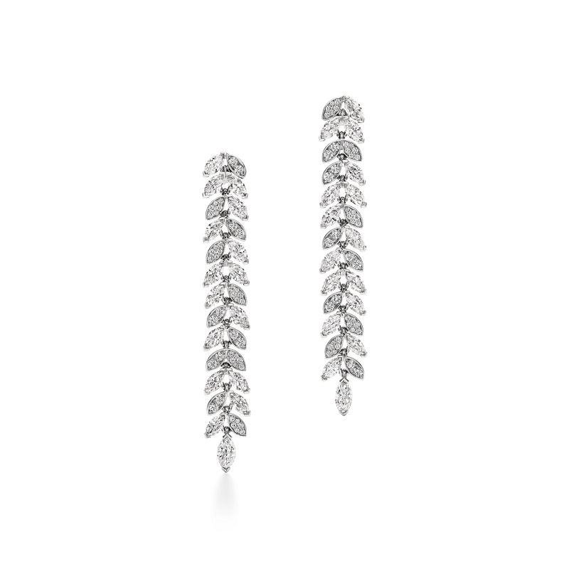Tiffany & Co. Tiffany Victoria® Pendientes largos en forma de vid de diamantes en platino