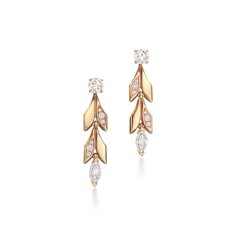Tiffany & Co. Tiffany Victoria® Pendientes largos transformables Vine en oro amarillo con diamantes