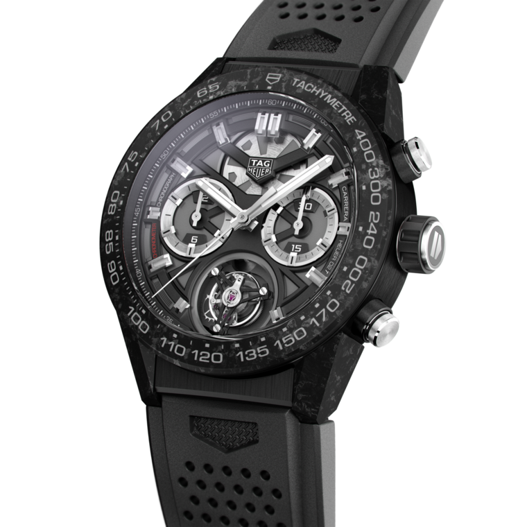 TAG Heuer TAG Heuer Carrera Chronograph Tourbillon Automático 45 mm Titanio con revestimiento de PVD CAR5A8W.FT6071