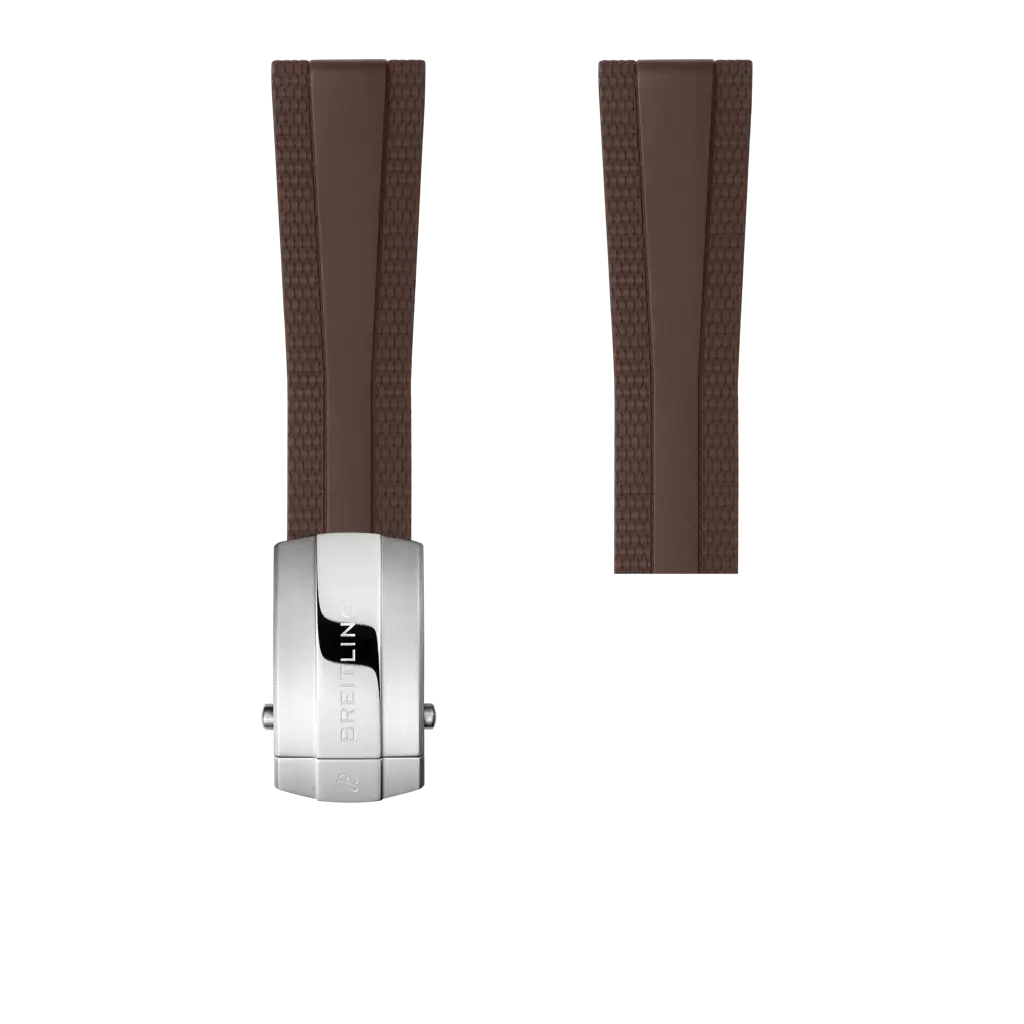 Breitling Correa de caucho marrón - 22 MM