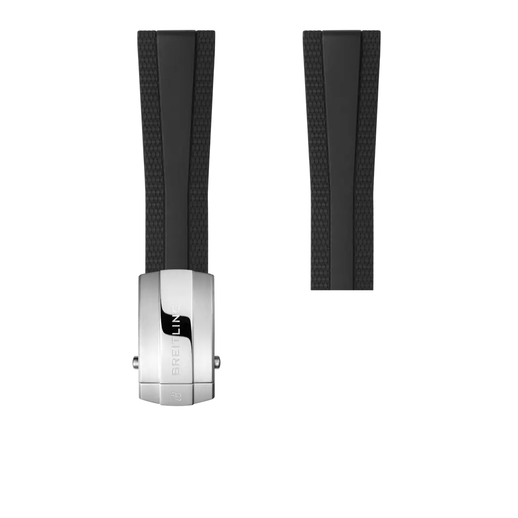 Breitling Correa de caucho negra - 22 MM
