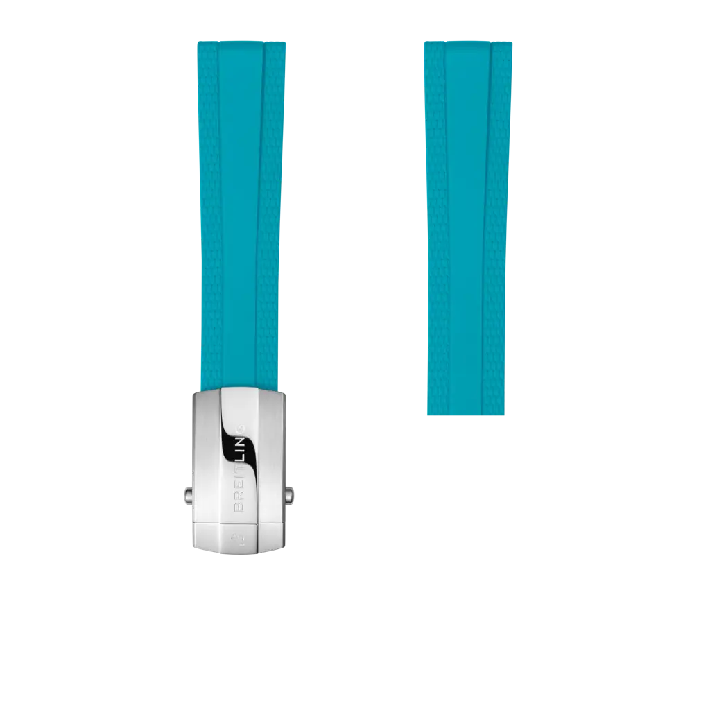 Breitling Correa de caucho turquesa - 18 MM