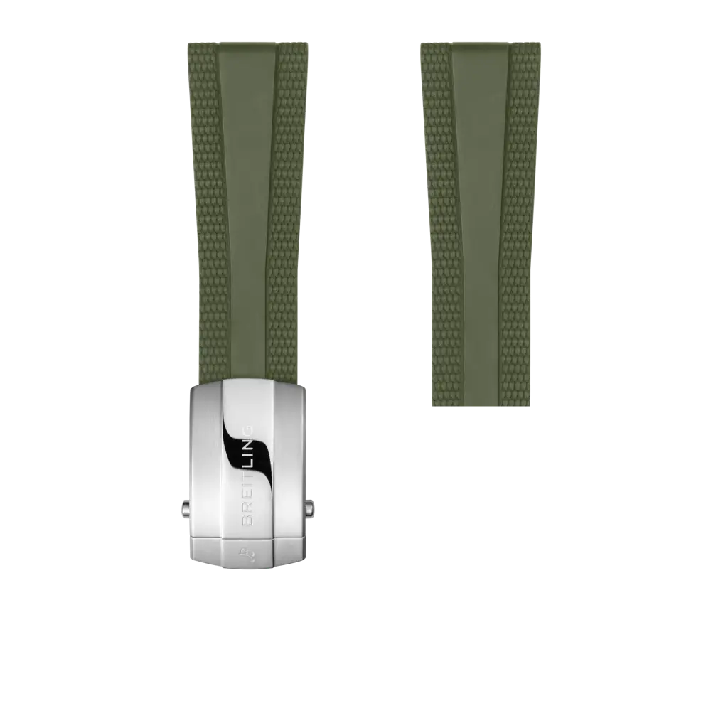 Breitling Correa de caucho verde - 24 MM