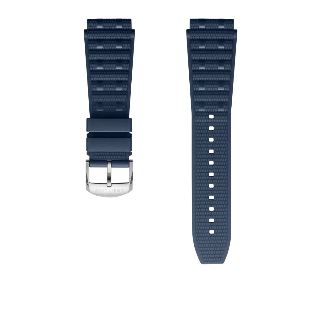 Breitling Correa de goma Rouleaux azul - 20 MM