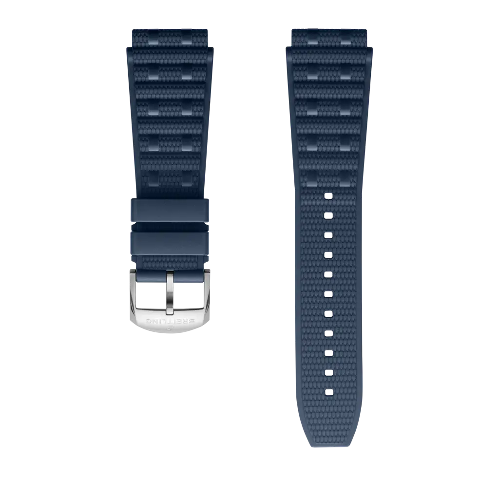 Breitling Correa de goma Rouleaux azul - 22 MM