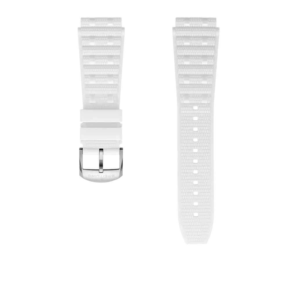 Breitling Correa de goma Rouleaux blanca - 20 MM