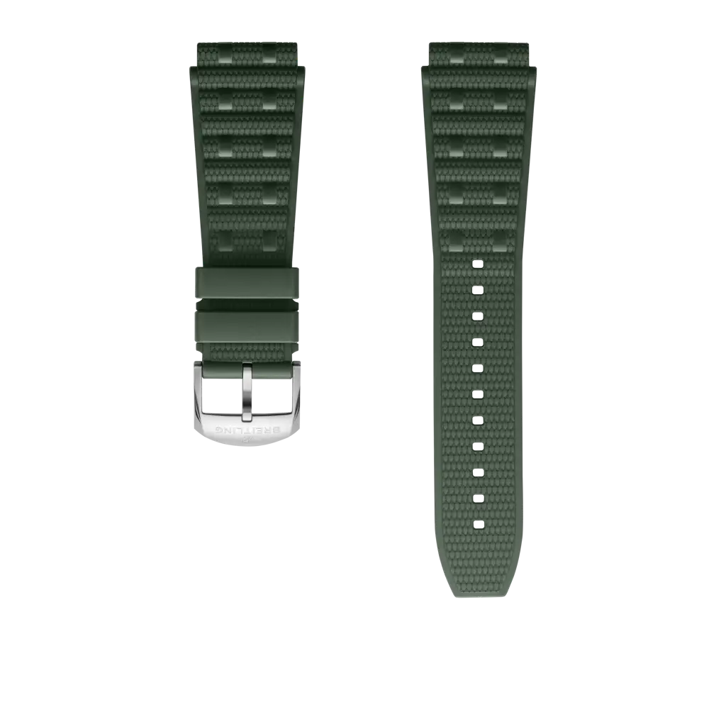 Breitling Correa de goma Rouleaux verde - 20 MM