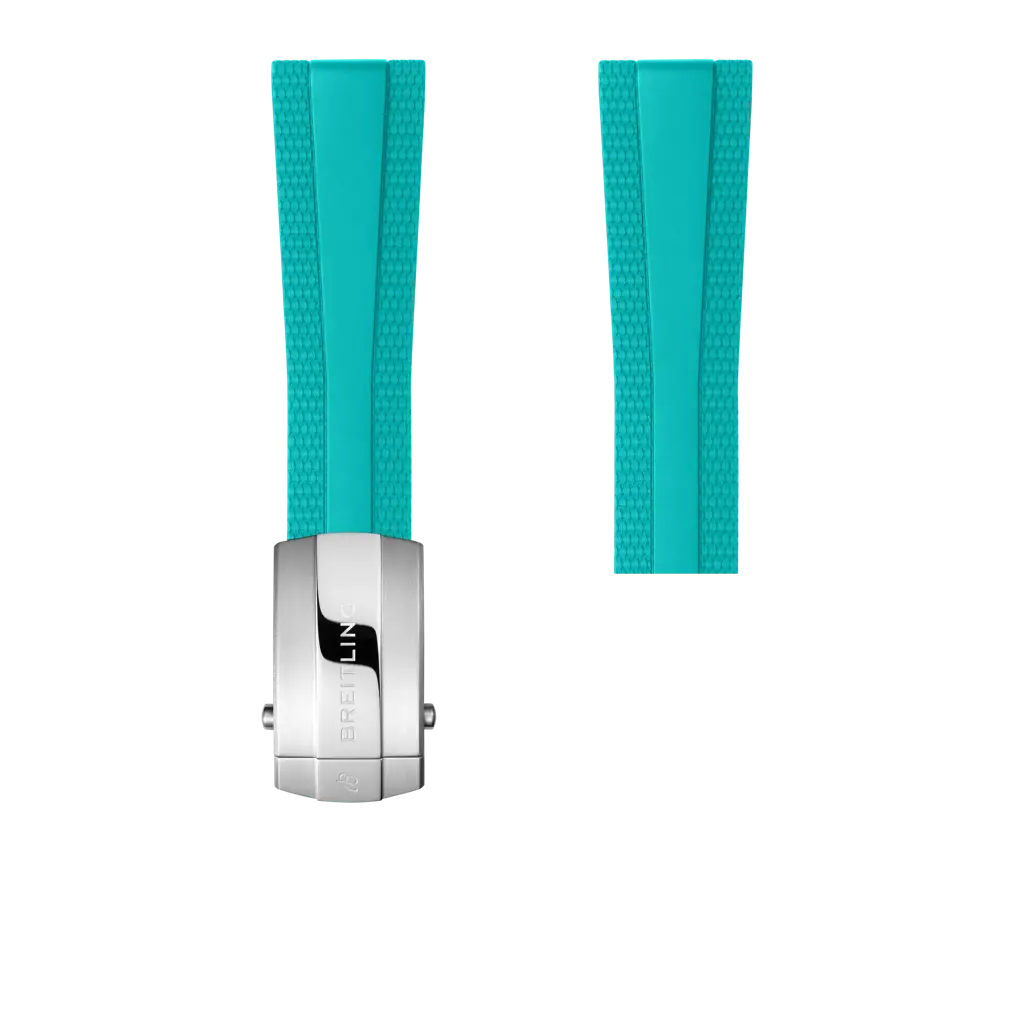 Breitling Correa de goma Diver Pro aguamarina - 22 MM
