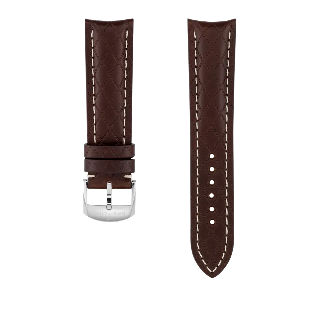 Breitling Correa de piel de becerro Bali marrón - 22 MM