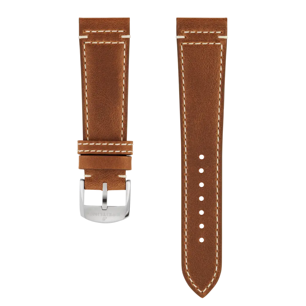 Breitling Correa de piel de becerro Drakkar marrón - 24 MM