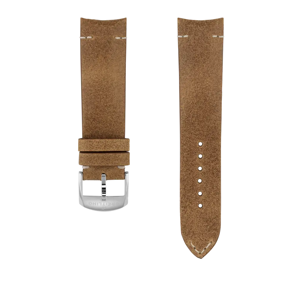 Breitling Correa de piel de becerro Orlando marrón - 22 MM