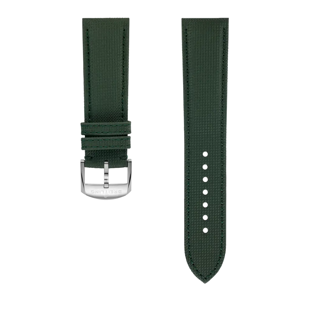 Breitling Correa de piel de becerro verde oliva - 22 MM
