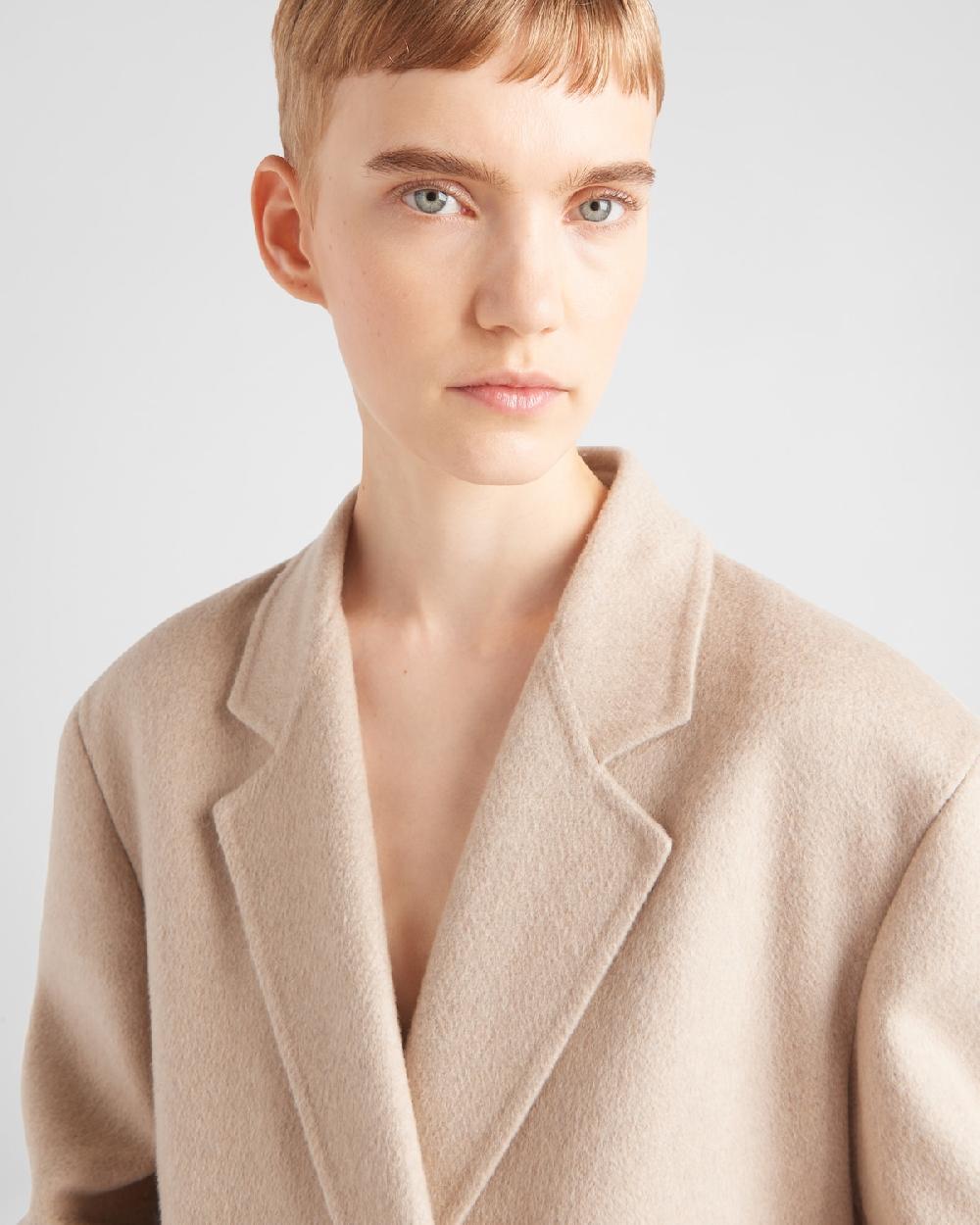 Prada Abrigo De Botonadura Doble En Cachemir De Terciopelo