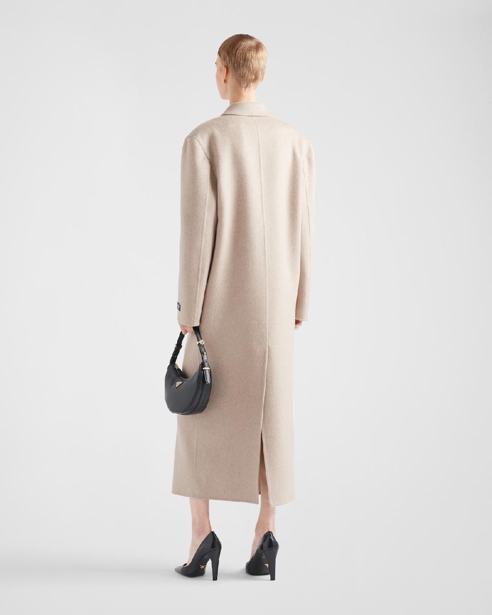 Prada Abrigo De Botonadura Doble En Cachemir De Terciopelo